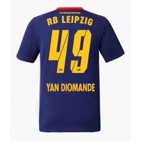 Pánské fotbalový oblečení RB Leipzig Yan Diomande #49 Venkovní košile 2025-26 Krátkým Rukávem